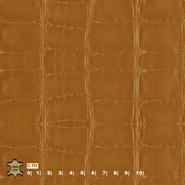Echtleder | Krokodiloptik (Lederprägung Kroko Elegant Two) golden brown