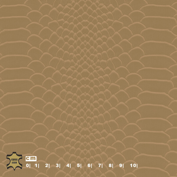 Echtleder | Schlangenoptik (Lederprägung Snake Two) brown beige