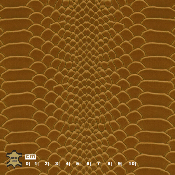 Echtleder | Schlangenoptik (Lederprägung Snake Two) golden brown
