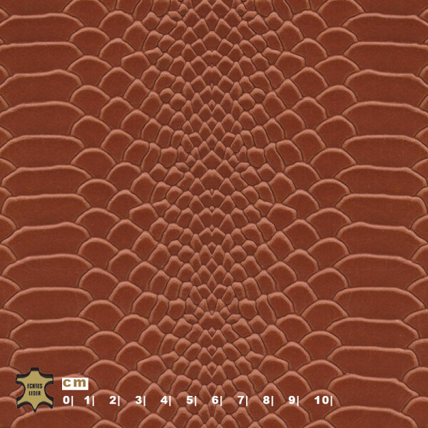 Echtleder | Schlangenoptik (Lederprägung Snake Two) orange brown