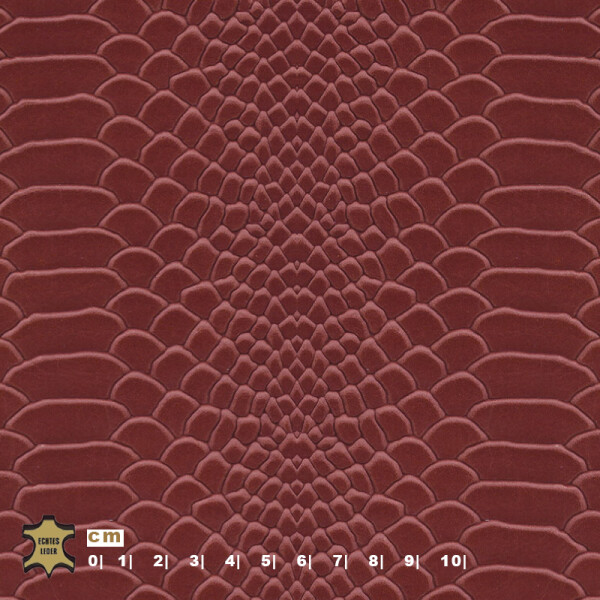 Echtleder | Schlangenoptik (Lederprägung Snake Two) wine red