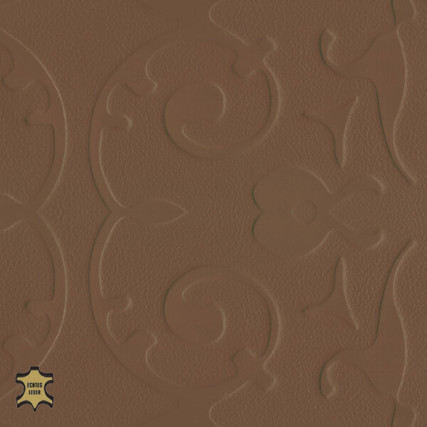 Echtleder | Ornamentoptik (Lederprägung Antique) coffee brown