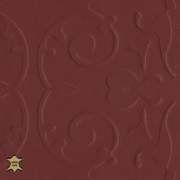 Echtleder | Ornamentoptik (Lederprägung Antique) vermillion