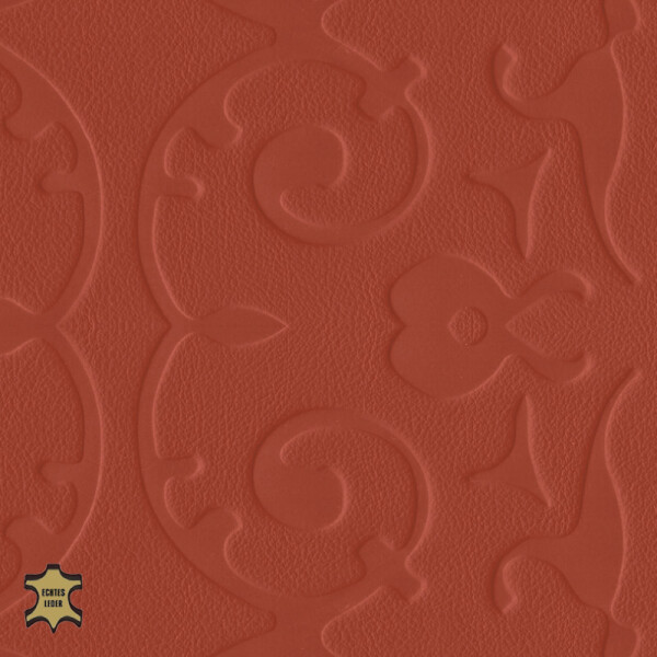 Echtleder | Ornamentoptik (Lederprägung Antique) burnt orange
