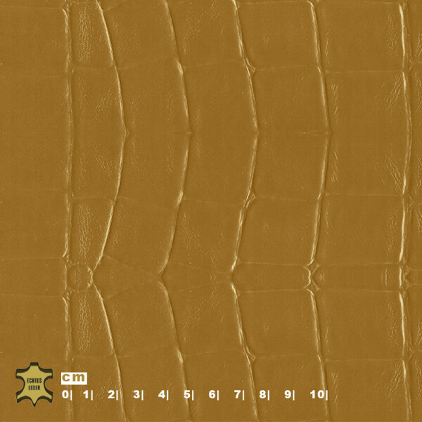 Echtleder | Krokooptik (Lederprägung Kroko Elegant) chrome yellow