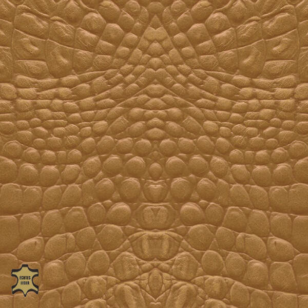 Echtleder | Cayman Optik (Lederprägung Cayman Two) golden brown