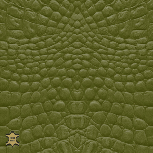 Echtleder | Cayman Optik (Lederprägung Cayman Two) madow green