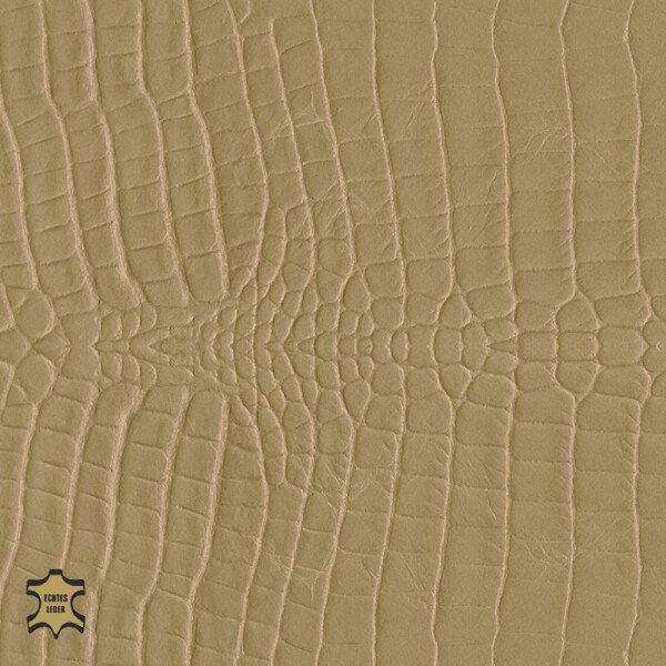 Echtleder | Cayman Optik (Lederprägung Cayman Three) goldbraun