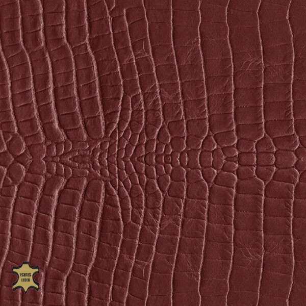 Echtleder | Cayman Optik (Lederprägung Cayman Three) wine red
